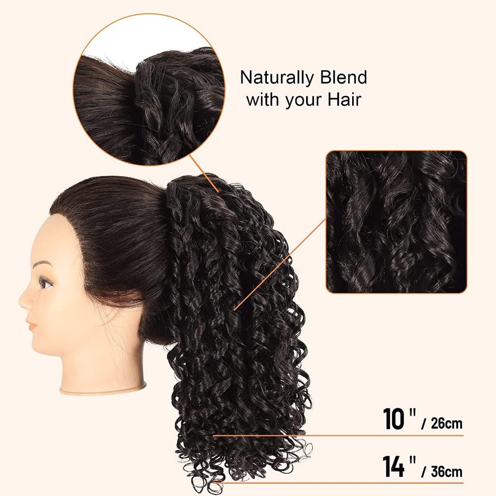 14 Inch Curly Drawstring Ponytail Extension - Picture 2 of 5